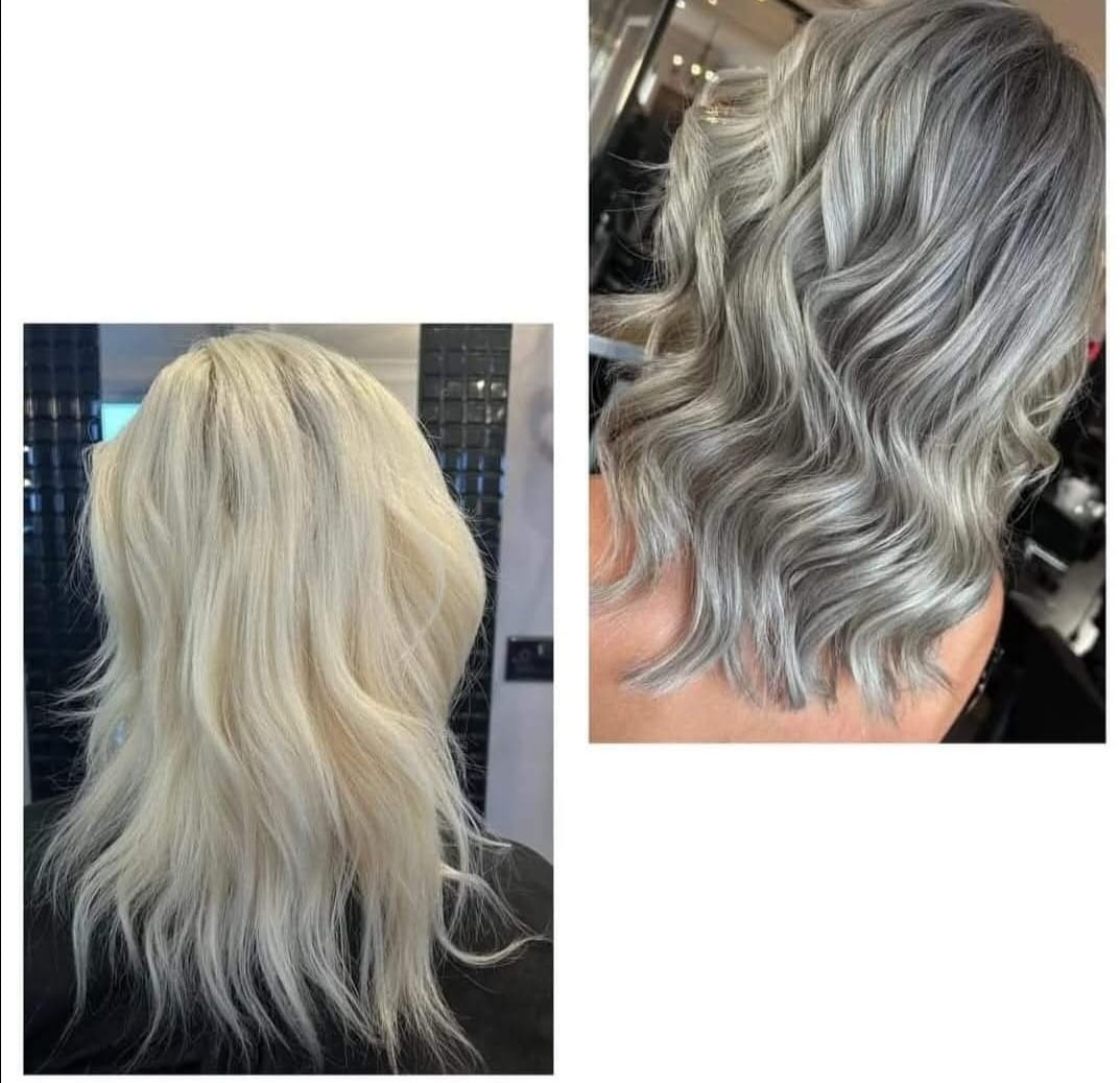 Silver Ash Blonde - Professional hair styling in Barnsley Silver Ash Blonde - Beautiful silver-toned blonde with styling at Stella's Hair & Beauty Salon Barnsley