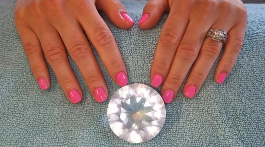 Valentine's Heart Nail Art - Professional hair styling in Barnsley Valentine's Heart Nail Art - Romantic red and white heart-themed nail design at Stella's Hair & Beauty Salon Barnsley