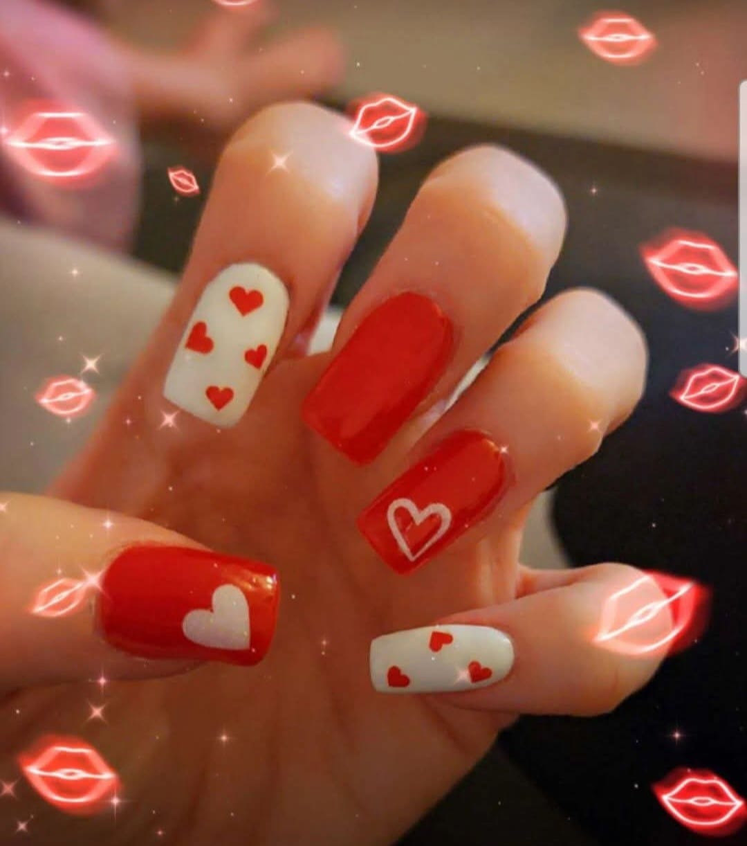 Pink & Rose Gold Coffins - Professional hair styling in Barnsley Pink & Rose Gold Coffins - Trendy coffin shape with pink and rose gold glitter at Stella's Hair & Beauty Salon Barnsley