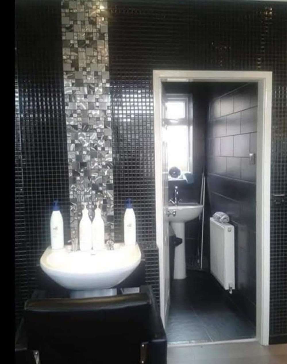 Luxury Washroom Facilities - Modern salon facilities in Barnsley Luxury Washroom Facilities at Stella's Hair & Beauty Salon Barnsley - Professional salon interior